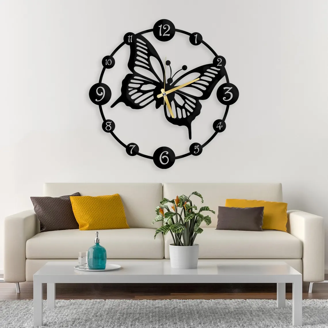 Butterfly Wall Clock | Metal Decor | ARTICLE WC10