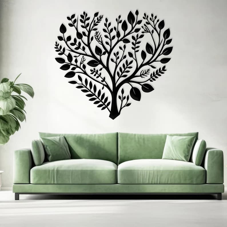 Boho Floral Heart | Metal Wall Decor | WA04